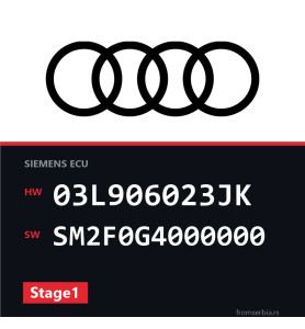 Audi A3 03L906023JK SM2F0G4000000 Stage1 tuning file