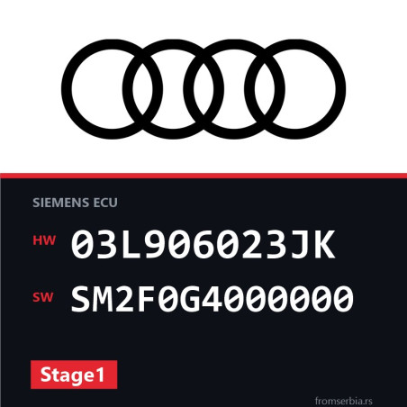 Audi A3 03L906023JK SM2F0G4000000 Stage1 tuning file