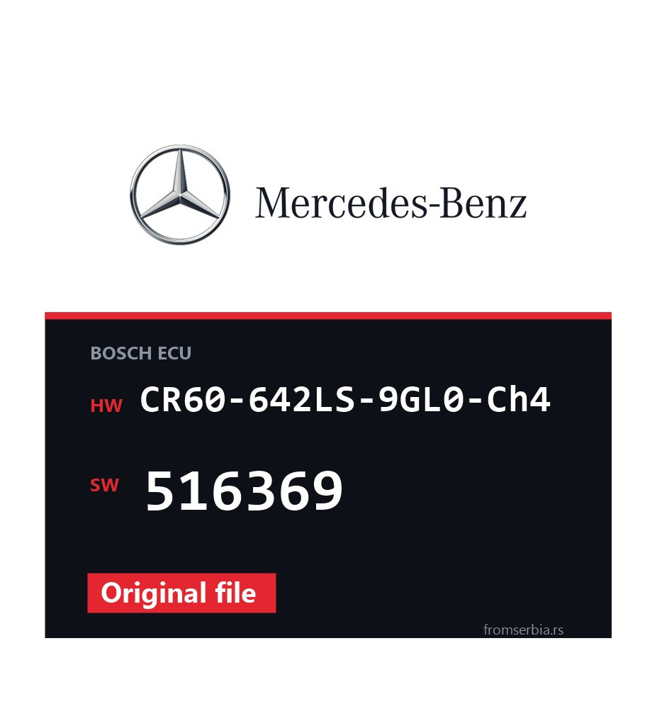 Mercedes-Benz E300 CR60-642LS-9GL0-Ch4 516369 original ECU file