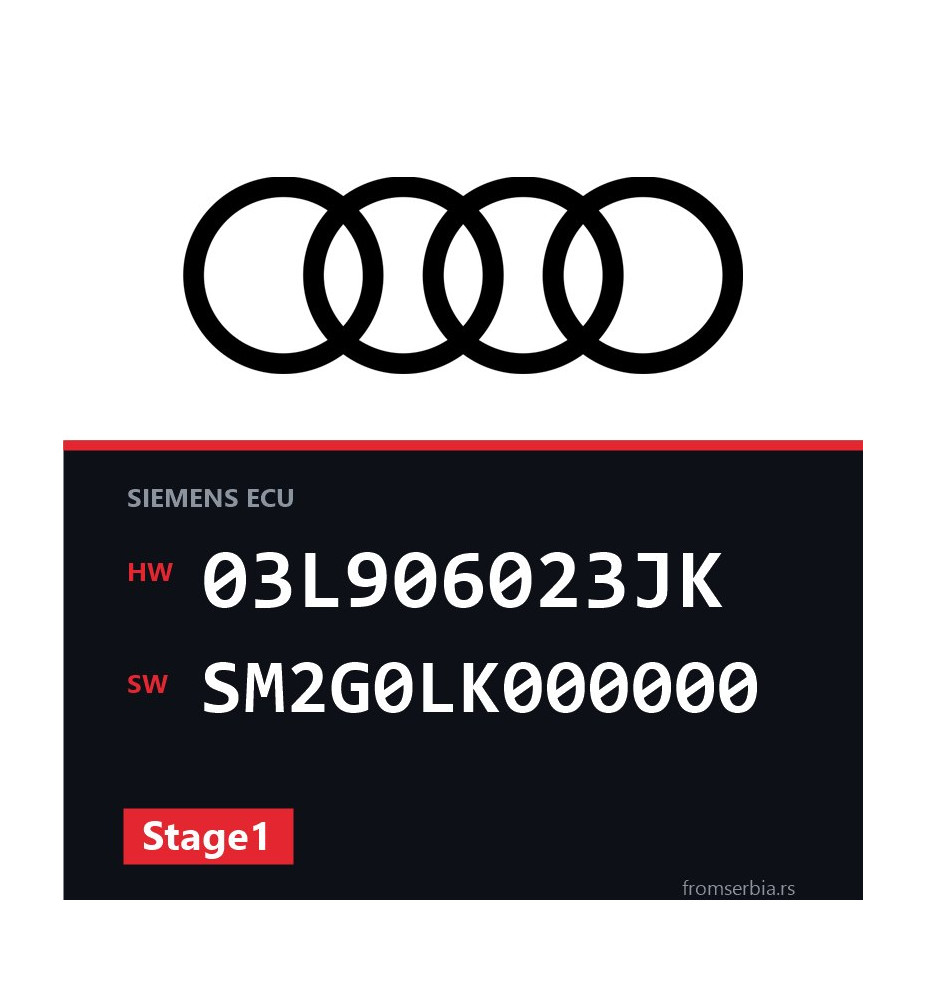 Audi A3 03L906023JK SM2G0LK000000 Stage1 tuning file