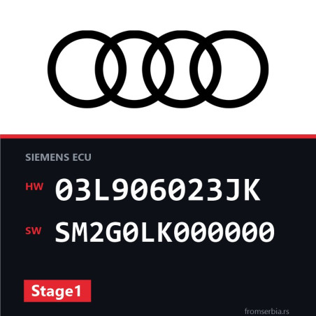 Audi A3 03L906023JK SM2G0LK000000 Stage1 tuning file
