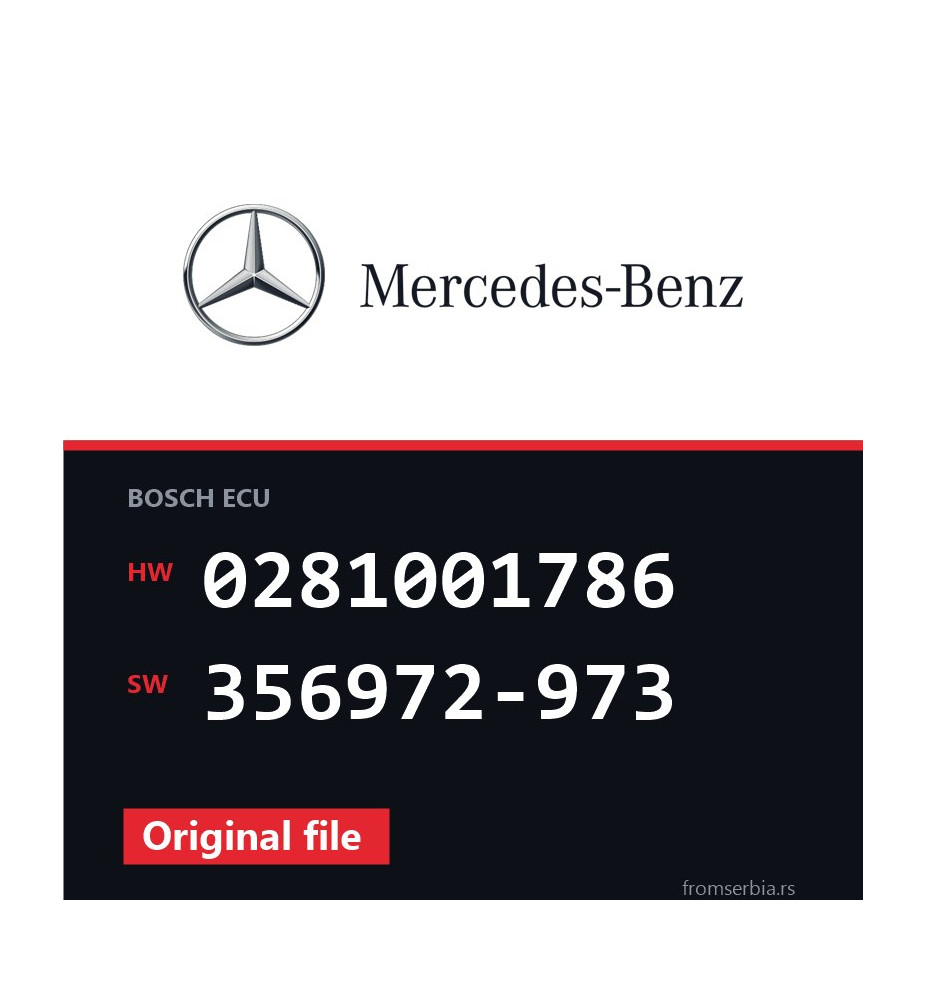 Mercedes-Benz Sprinter 0281001786 356972-973 original ECU file