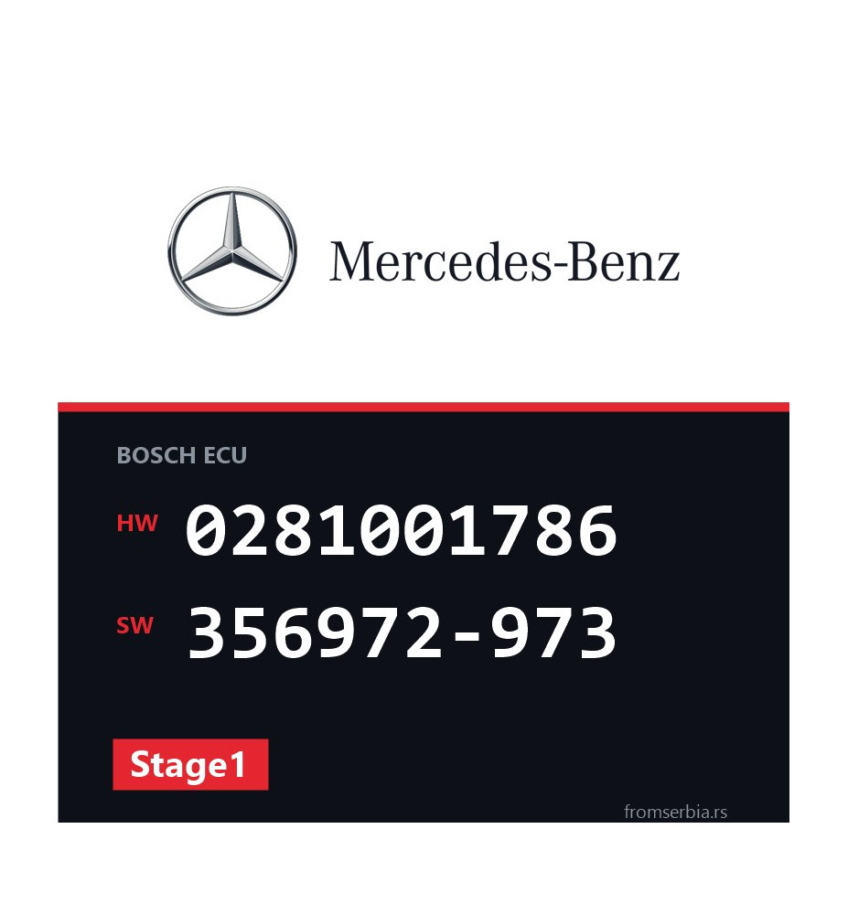 Mercedes-Benz Sprinter 0281001786 356972-973 Stage1 tuning file