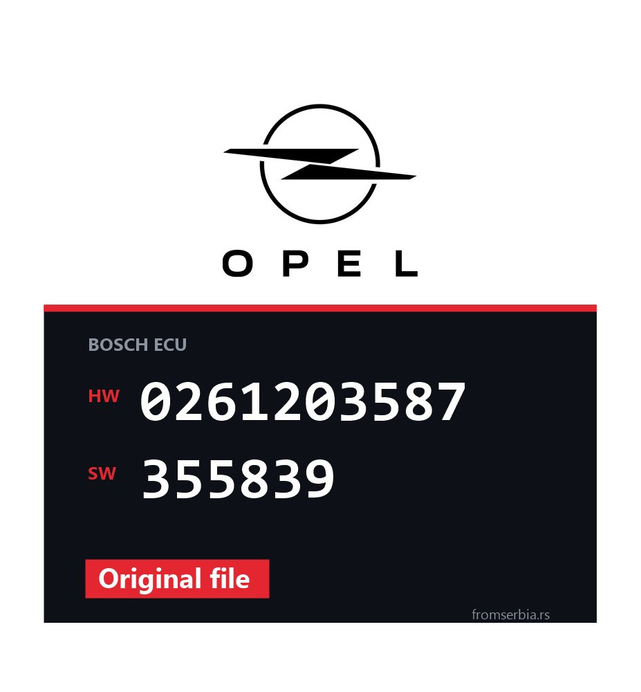 Opel Omega 0261203587 355839 original ECU file