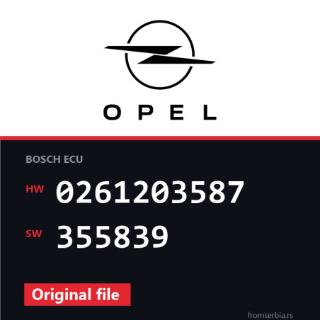 Opel Omega 0261203587 355839 original ECU file