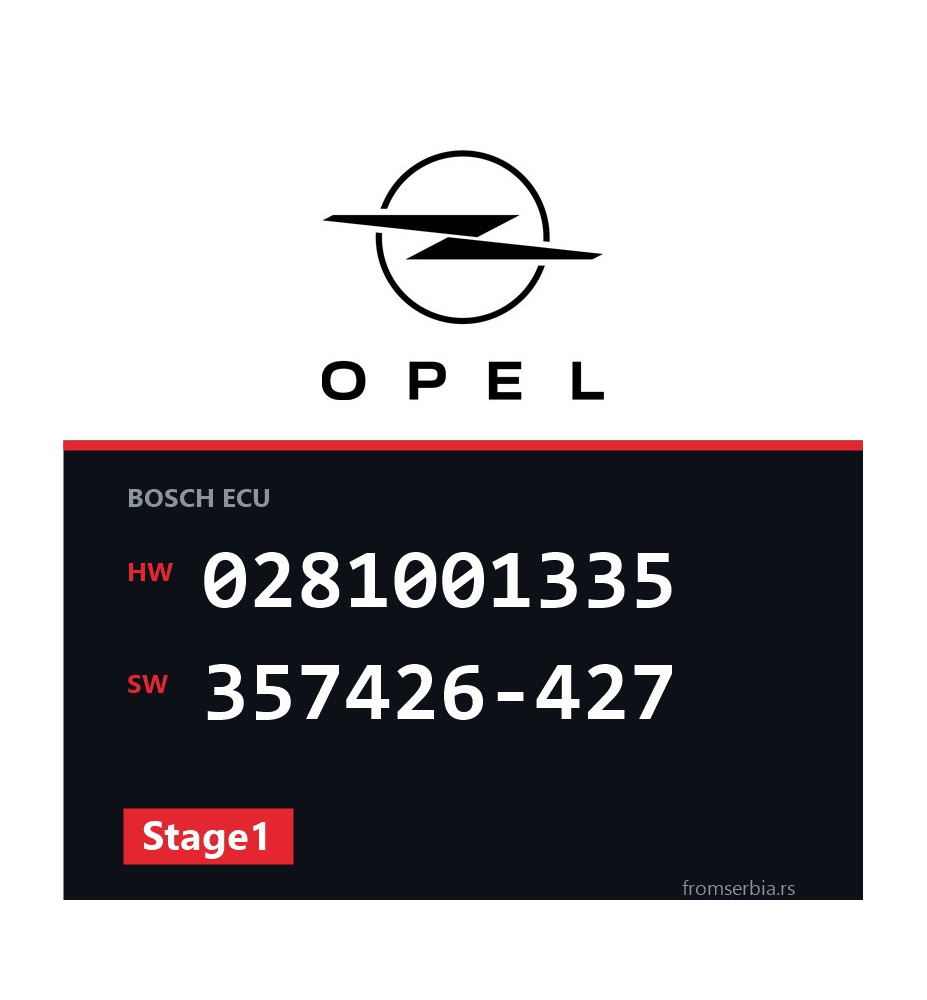 Opel Vectra-B 0281001335 357426-427 Stage1 tuning file