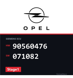 Opel Astra-G 90560476 071082 Stage1 tuning file