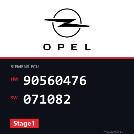 Opel Astra-G 90560476 071082 Stage1 tuning file