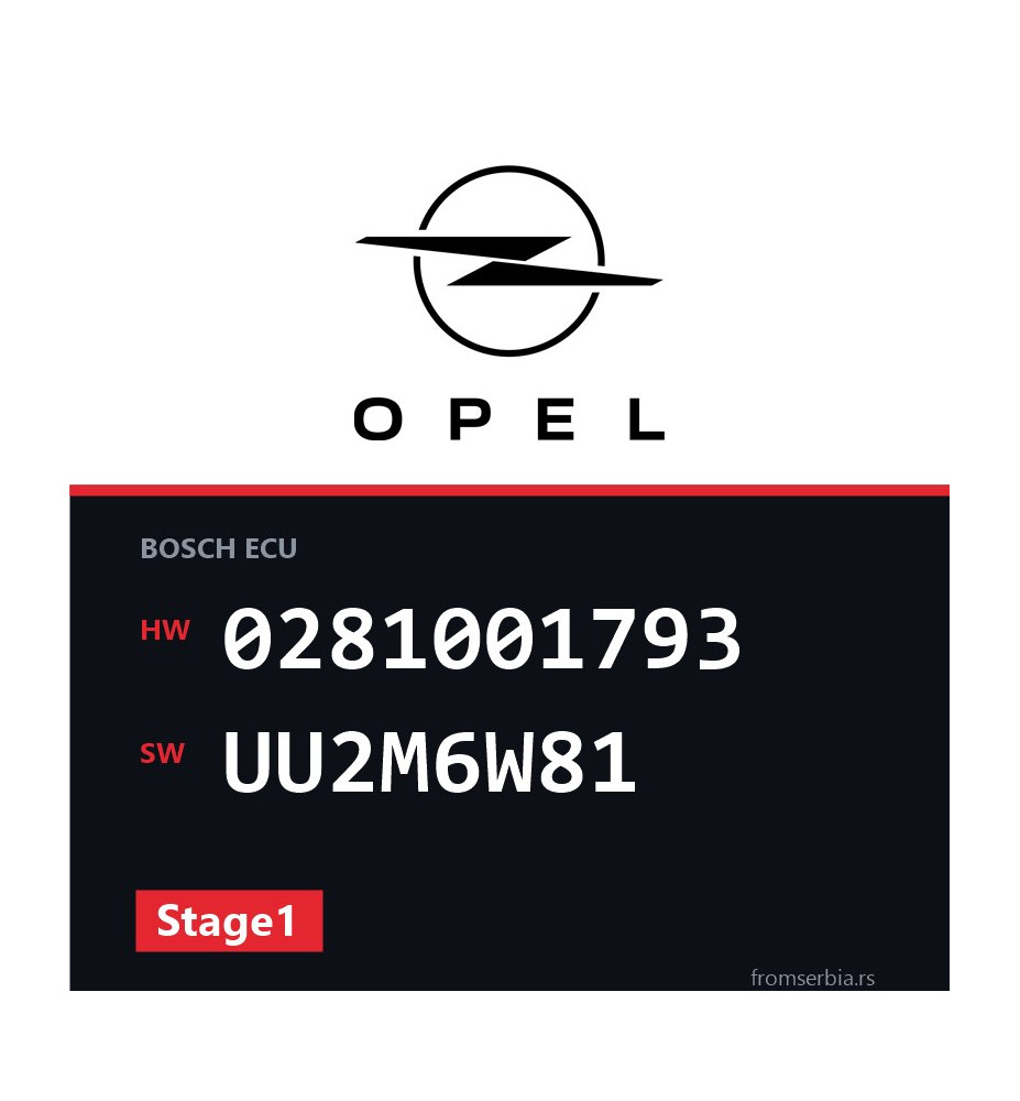 Opel Frontera 0281001793 UU2M6W81 Stage1 tuning file