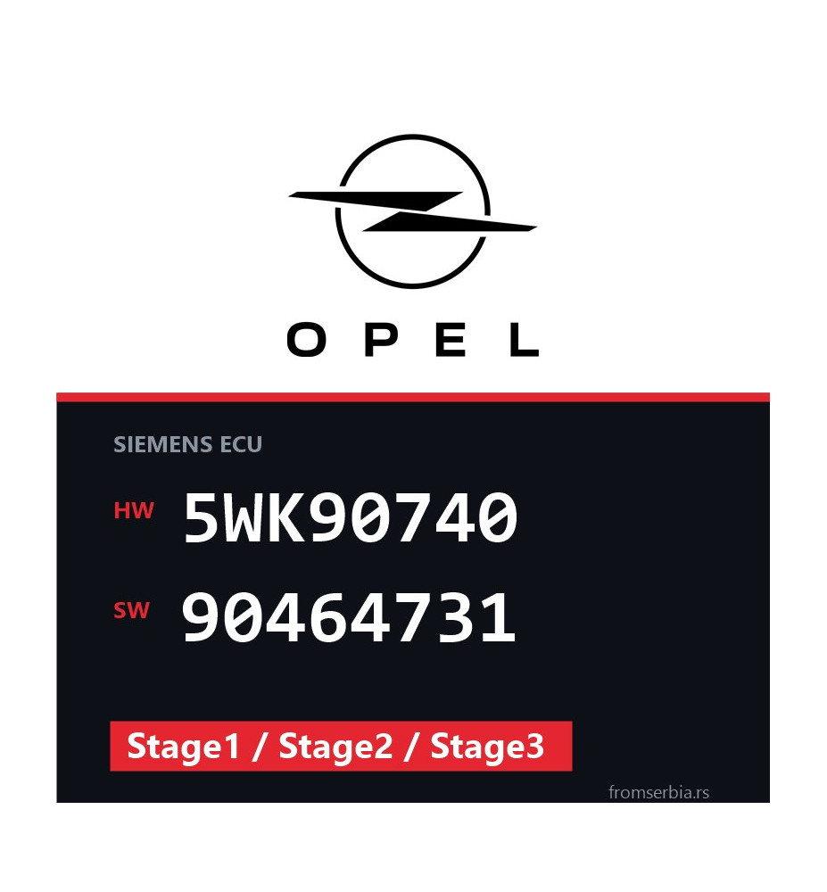 Opel Vectra-B 5WK90740 90464731 Stage1 / Stage2 / Stage3 tuning file