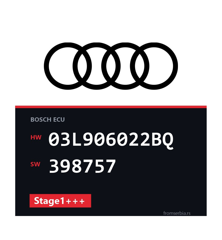 Audi A3 03L906022BQ 398757 Stage1+++ tuning file