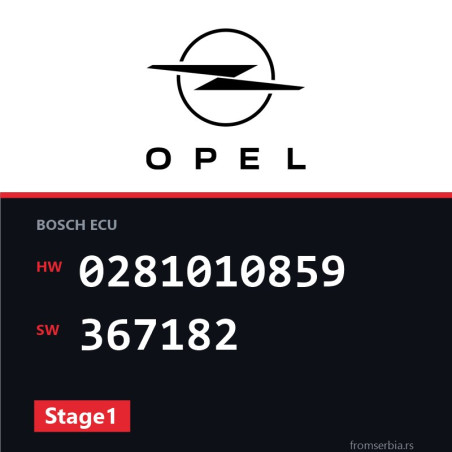 Opel Astra 0281010859 367182 Stage1 tuning file