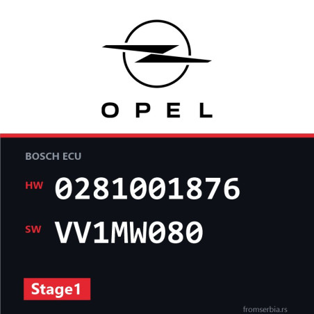Opel Omega-B 0281001876 VV1MW080 Stage1 tuning file