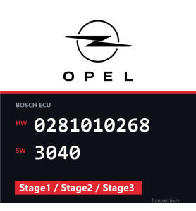 Opel Zafira 0281010268 3040 Stage1 / Stage2 / Stage3 tuning file