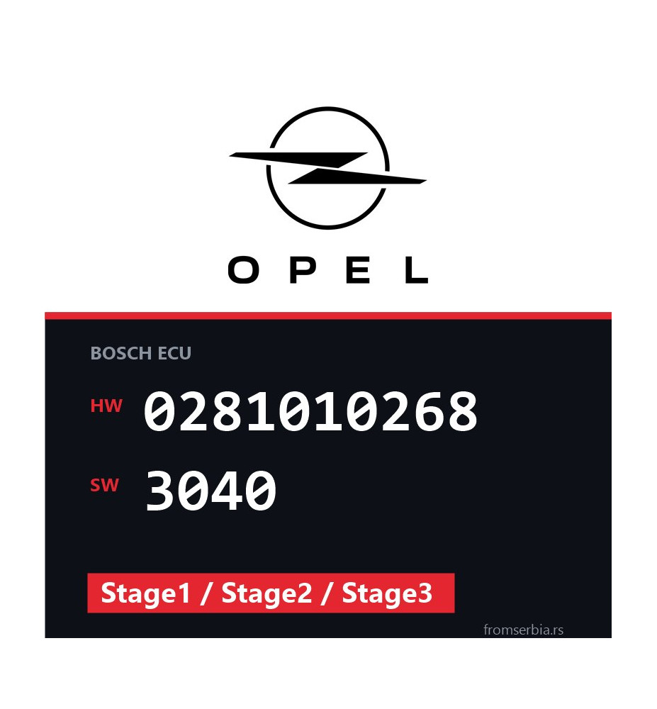 Opel Zafira 0281010268 3040 Stage1 / Stage2 / Stage3 tuning file