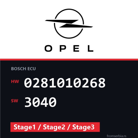 Opel Zafira 0281010268 3040 Stage1 / Stage2 / Stage3 tuning file