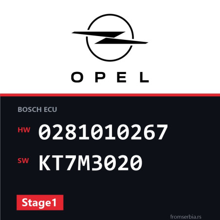 Opel Astra-G 0281010267 KT7M3020 Stage1 tuning file