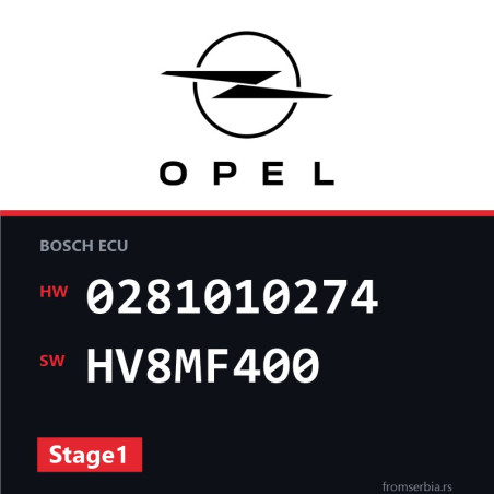 Opel Omega-B 0281010274 HV8MF400 Stage1 tuning file