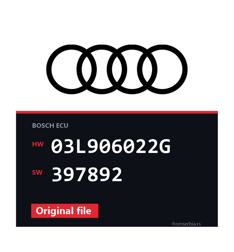 Audi A3 03L906022G 397892 original ECU file