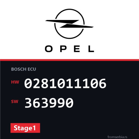 Opel Movano 0281011106 363990 Stage1 tuning file