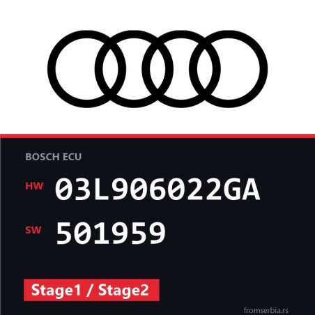 Audi A3 03L906022GA 501959 Stage1 / Stage2 tuning file