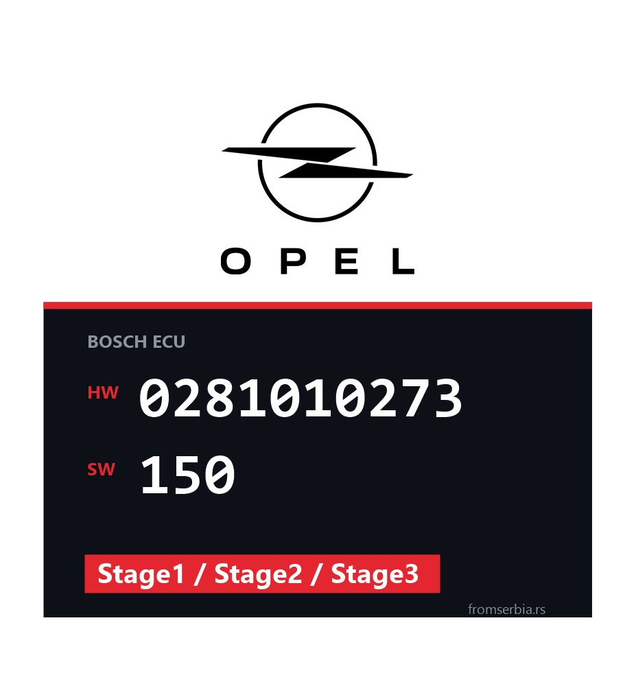Opel Omega-B 0281010273 150 Stage1 / Stage2 / Stage3 tuning file