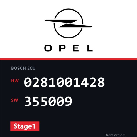 Opel Omega-B 0281001428 355009 Stage1 tuning file