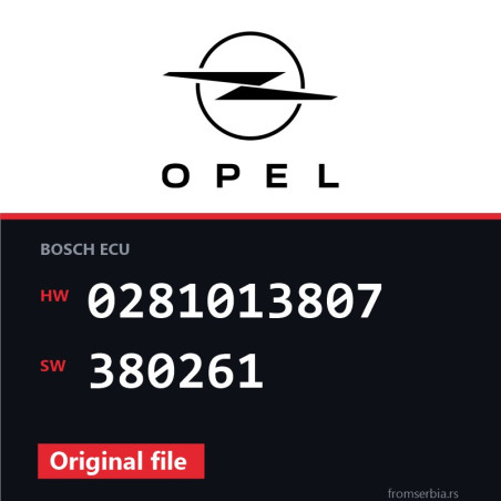 Opel Vectra-C 0281013807 380261 Stage1 tuning file