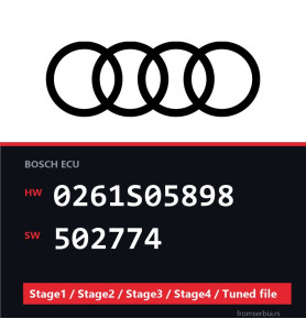 Audi 0261S05898 502774 Stage1 / Stage2 / Stage3 / Stage4 / Tuned file