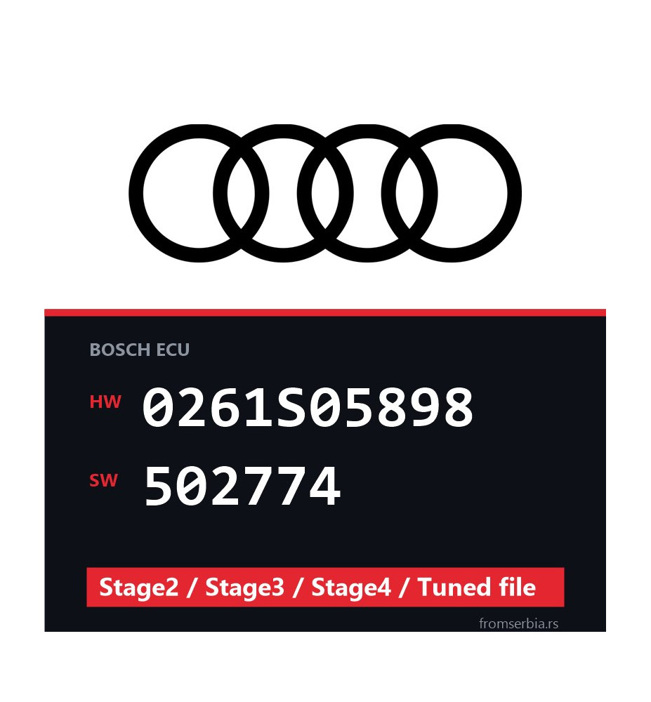 Audi 0261S05898 502774 Stage2 / Stage3 / Stage4 / Tuned file file