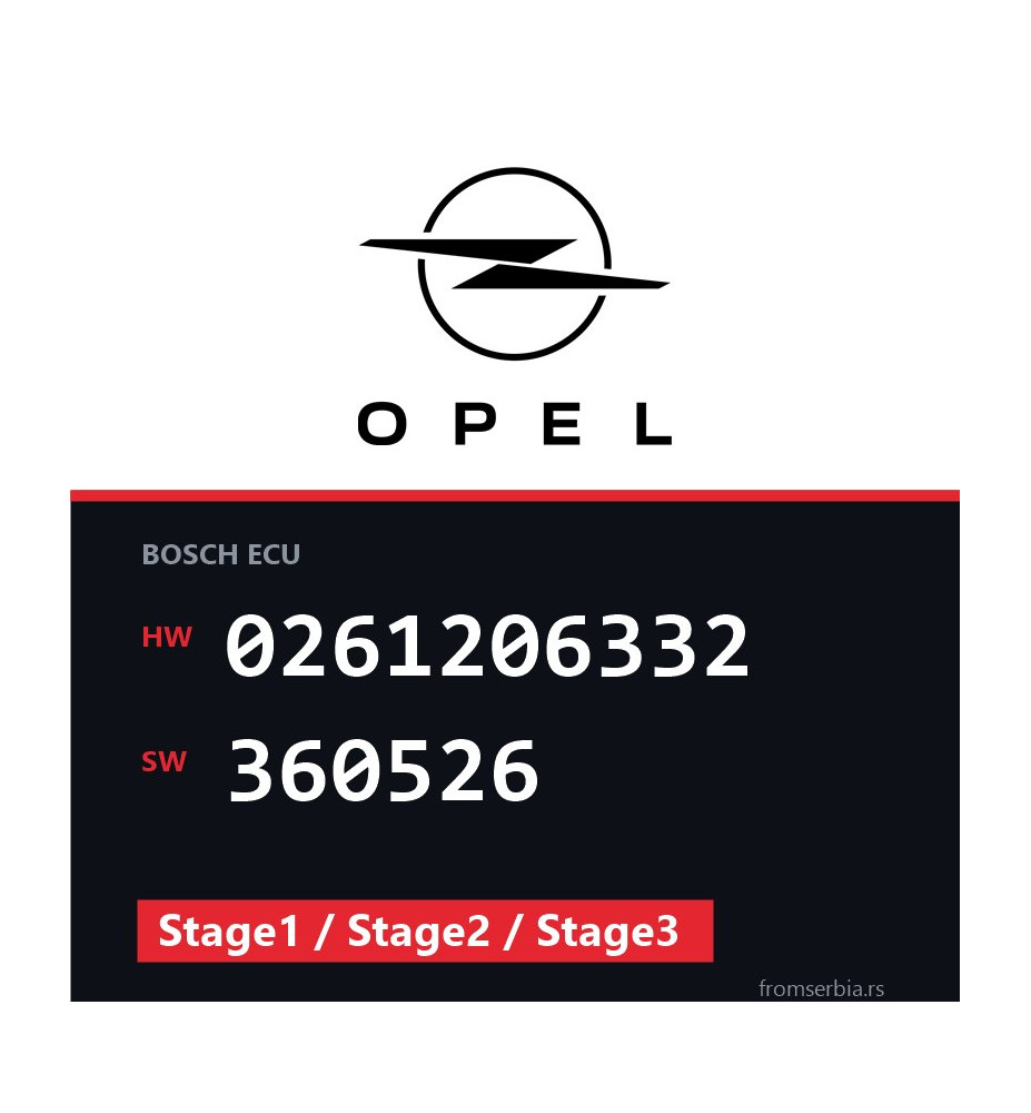 Opel Astra-G 0261206332 360526 Stage1 / Stage2 / Stage3 tuning file