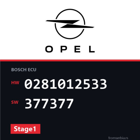 Opel Astra-H 0281012533 377377 Stage1 tuning file
