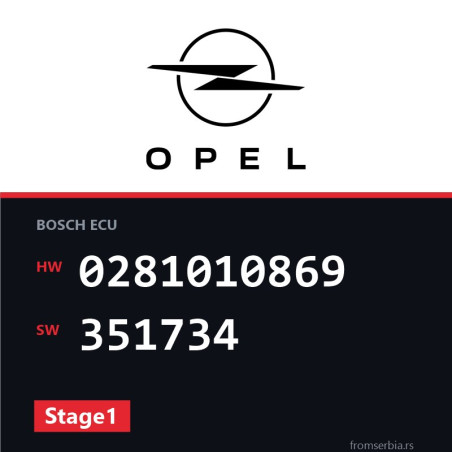 Opel Omega-B 0281010869 351734 Stage1 tuning file