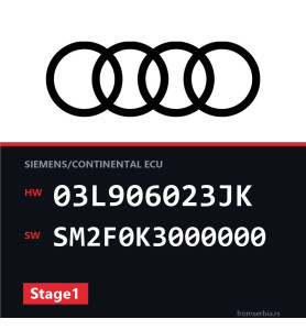 Audi A3 03L906023JK SM2F0K3000000 Stage1 tuning file
