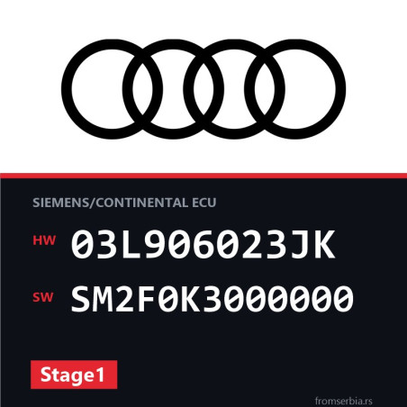 Audi A3 03L906023JK SM2F0K3000000 Stage1 tuning file