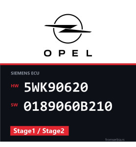 Opel Astra 5WK90620 0189060B210 Stage1 / Stage2 tuning file