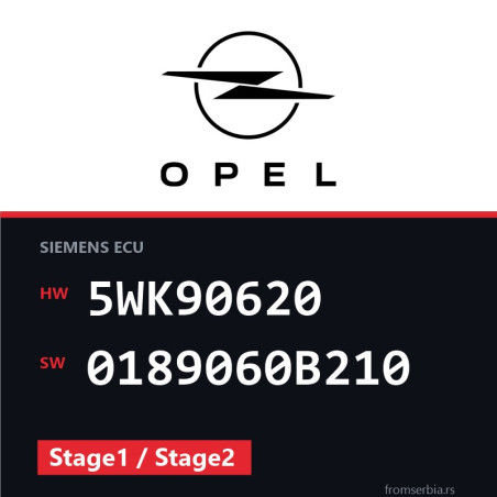Opel Astra 5WK90620 0189060B210 Stage1 / Stage2 tuning file
