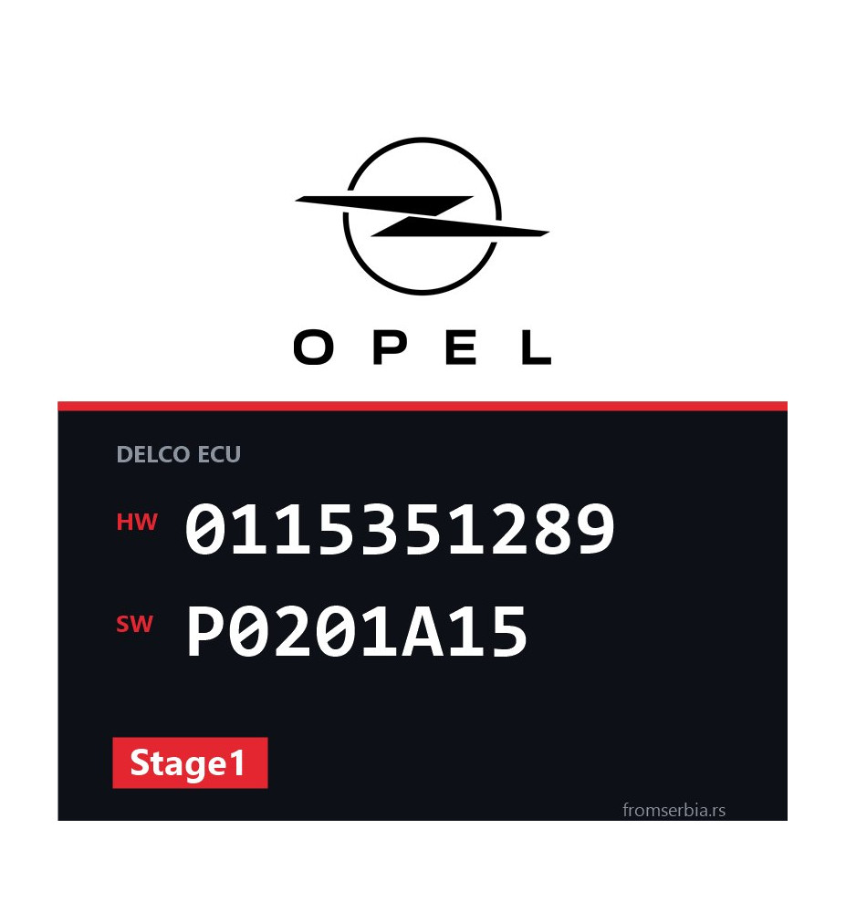 Opel Astra-G 0115351289 P0201A15 Stage1 tuning file