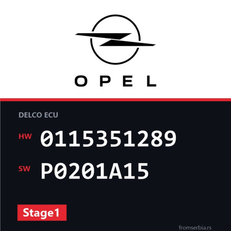 Opel Astra-G 0115351289 P0201A15 Stage1 tuning file