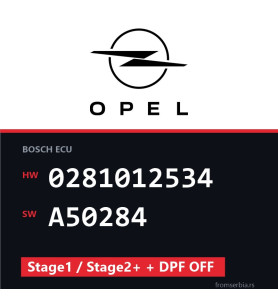 Opel Astra-H 0281012534 A50284 Stage1 / Stage2+ + DPF OFF tuning file