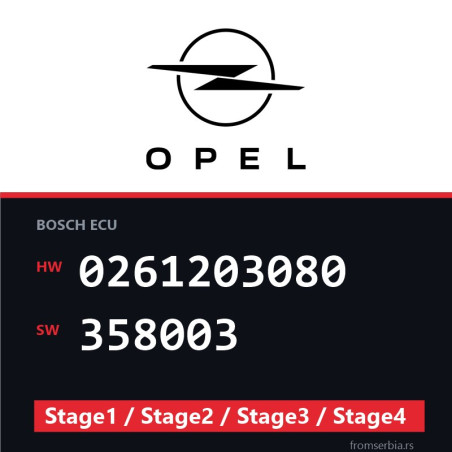 Opel 0261203080 358003 Stage1 / Stage2 / Stage3 / Stage4 file