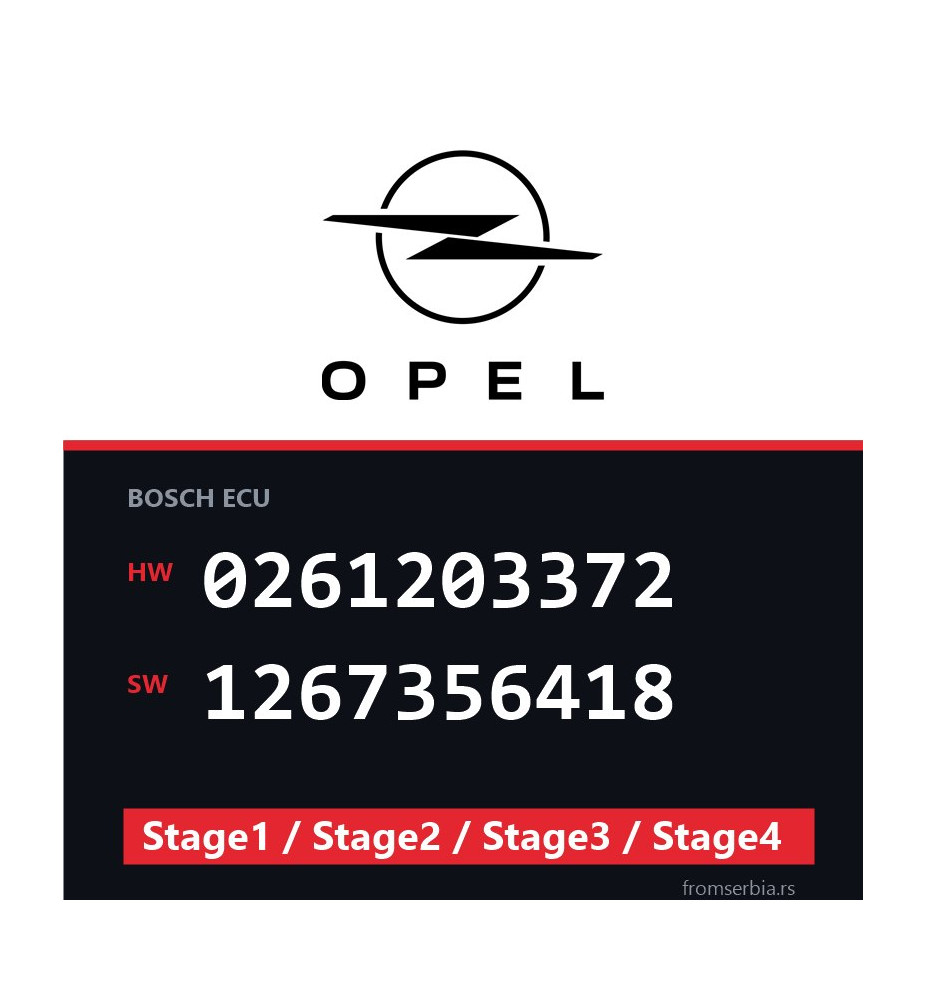 Opel 0261203372 1267356418 Stage1 / Stage2 / Stage3 / Stage4 file