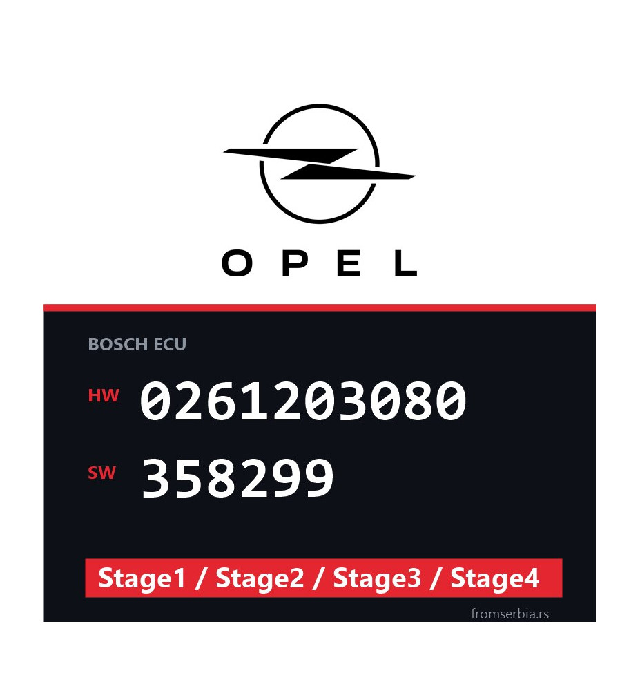 Opel 0261203080 358299 Stage1 / Stage2 / Stage3 / Stage4 file