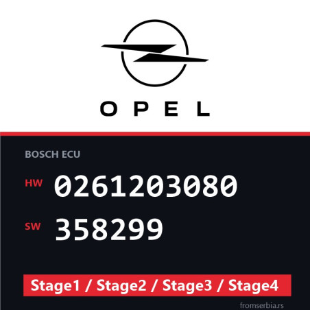 Opel 0261203080 358299 Stage1 / Stage2 / Stage3 / Stage4 file