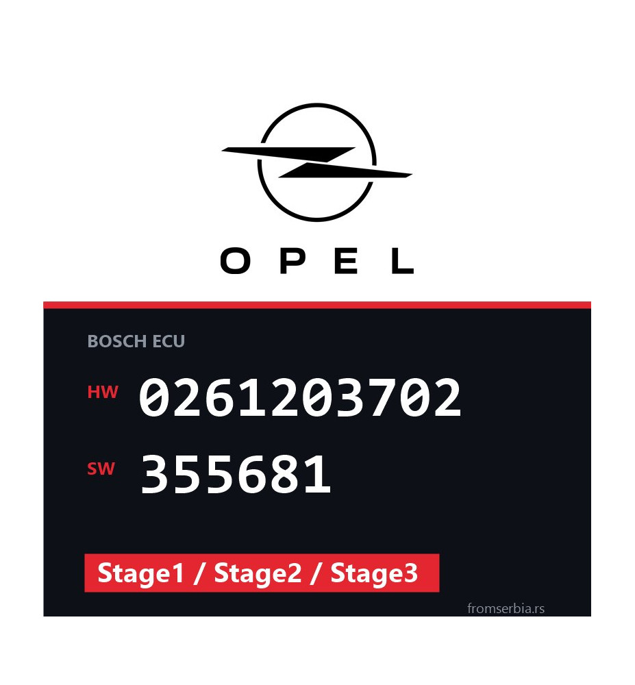 Opel Vectra-B 0261203702 355681 Stage1 / Stage2 / Stage3 tuning file