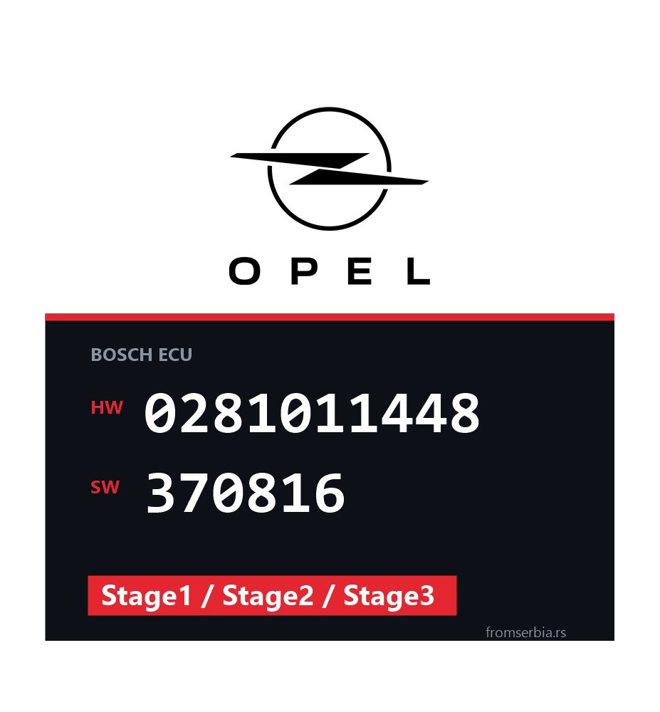 Opel Vectra-C 0281011448 370816 Stage1 / Stage2 / Stage3 tuning file