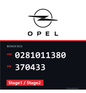 Opel Astra-H 0281011380 370433 Stage1 / Stage2 tuning file