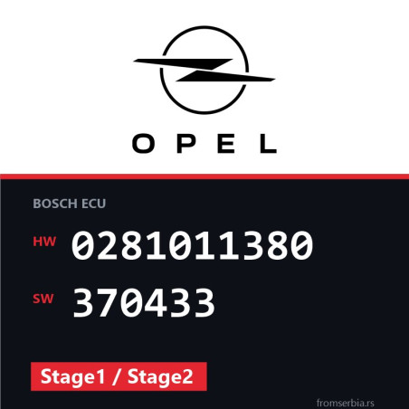 Opel Astra-H 0281011380 370433 Stage1 / Stage2 tuning file