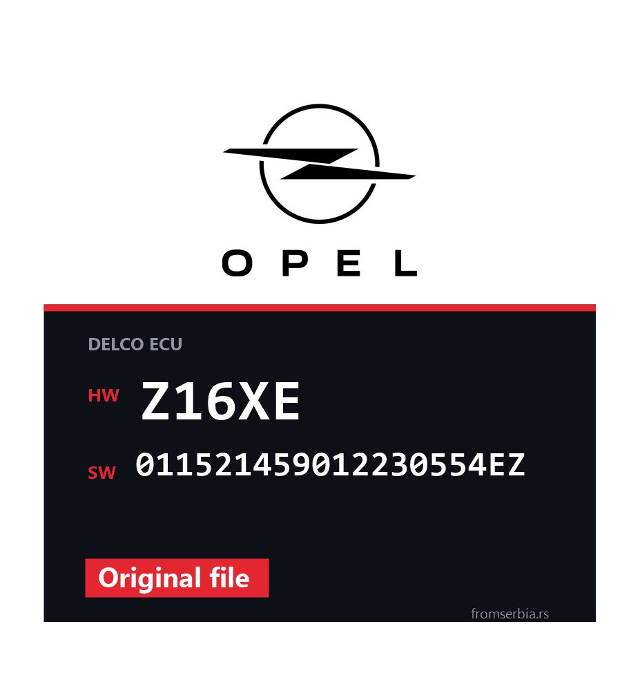 Opel Meriva Z16XE 011521459012230554EZ original ECU file