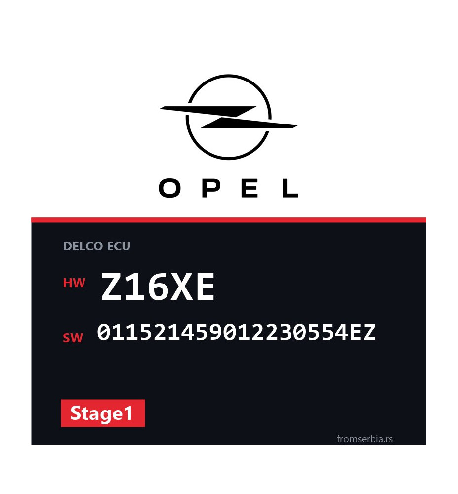 Opel Meriva Z16XE 011521459012230554EZ Stage1 tuning file